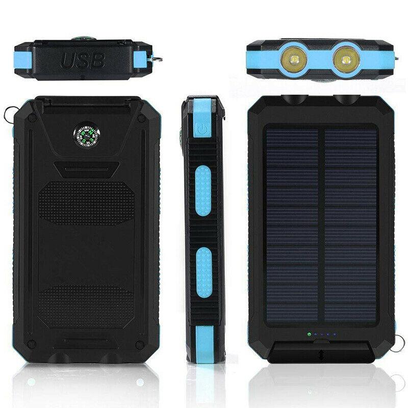 Solenergi Bank Vattentät Dubbel USB Laddare