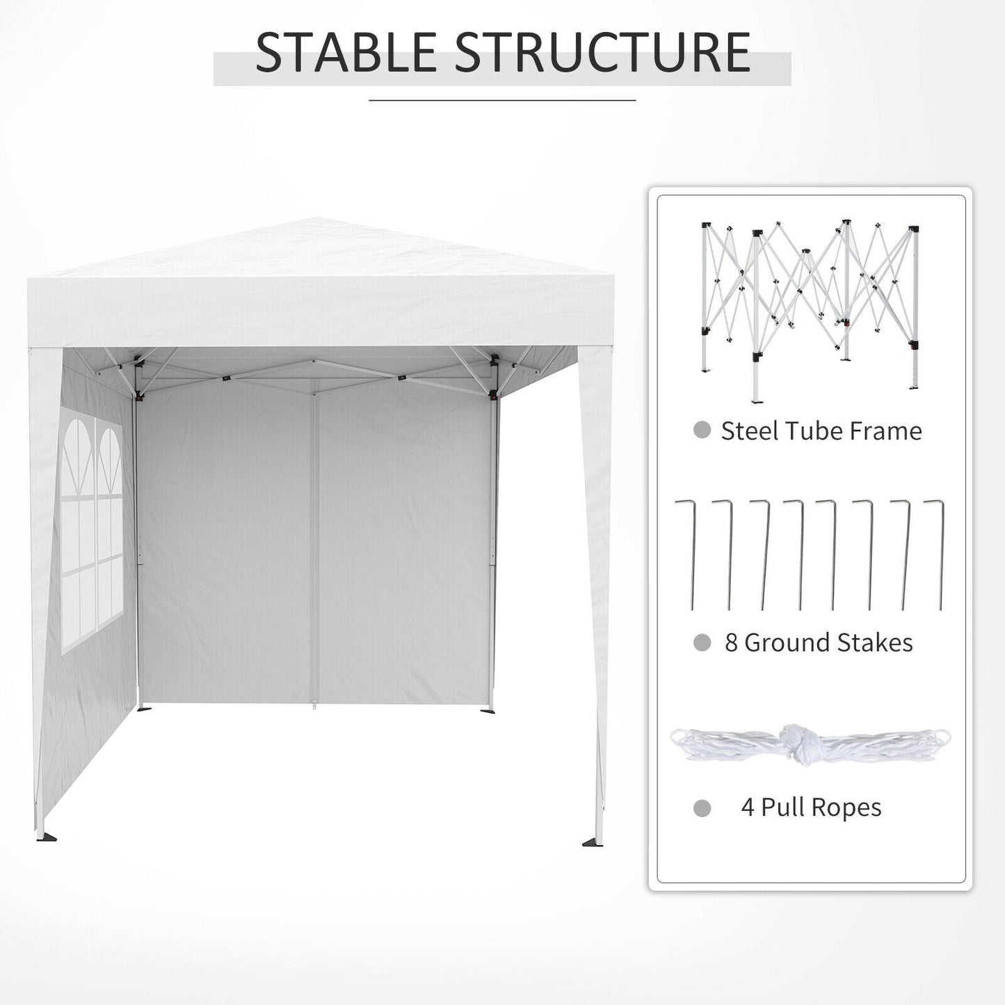 2m x 2m Utomhus Fällbar Gazebo Tält - Pop Up Partytält