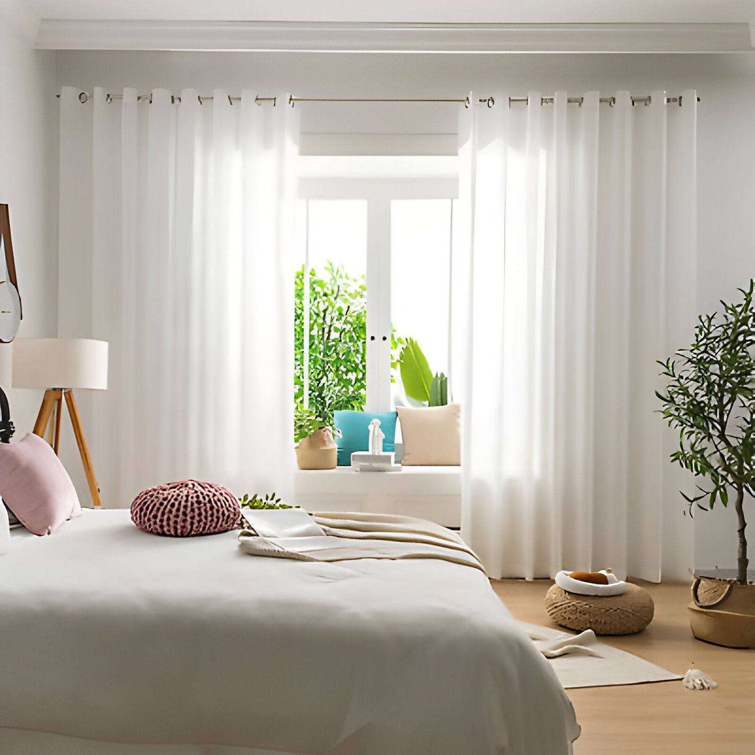 HikariVeil Gardiner - Japansk Stil Halvgenomskinliga Integritetsgardiner