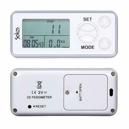 Luxora Walking 3D Pedometer med Klipp och Rem Plus 30 Dagars Minne Noggrant Stegräknare