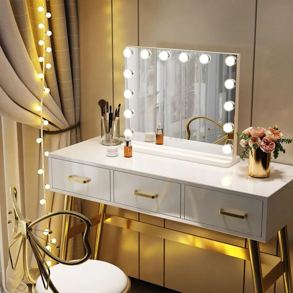 LED Hollywood Makeup Spegel med Dimmbar LED-lampa