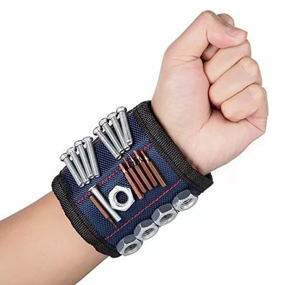 Magnetiskt verktygs-hållararmband för skruvar och spik