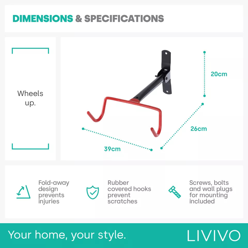 Väggmonterad cykelförvaringsställning