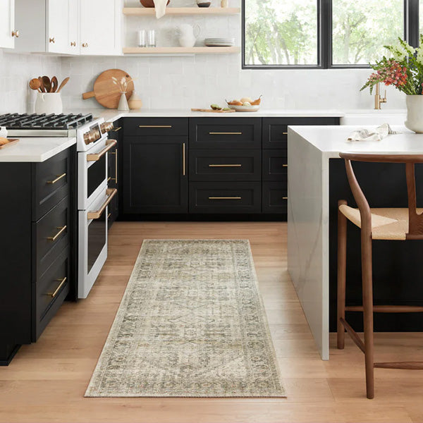 Arvanda Sand | Beige vintage matta för vardagsrum av lättskött material
