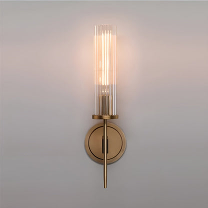 Modern vägglampa – kopparfinish &amp; ribbat glas för stiliga accenter