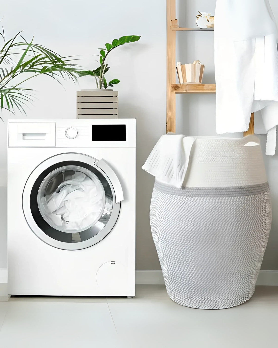 Carvallo - Elegant tvåfärgad tvättkorg för stiligt och praktiskt förvaring