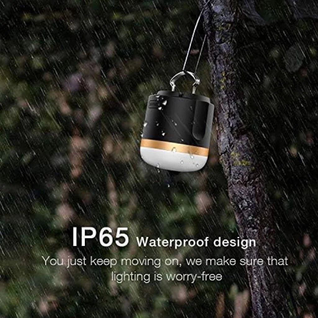 Bärbar LED Campinglampa med Powerbank – Uppladdningsbar, USB-port, för utomhus och nödsituationer