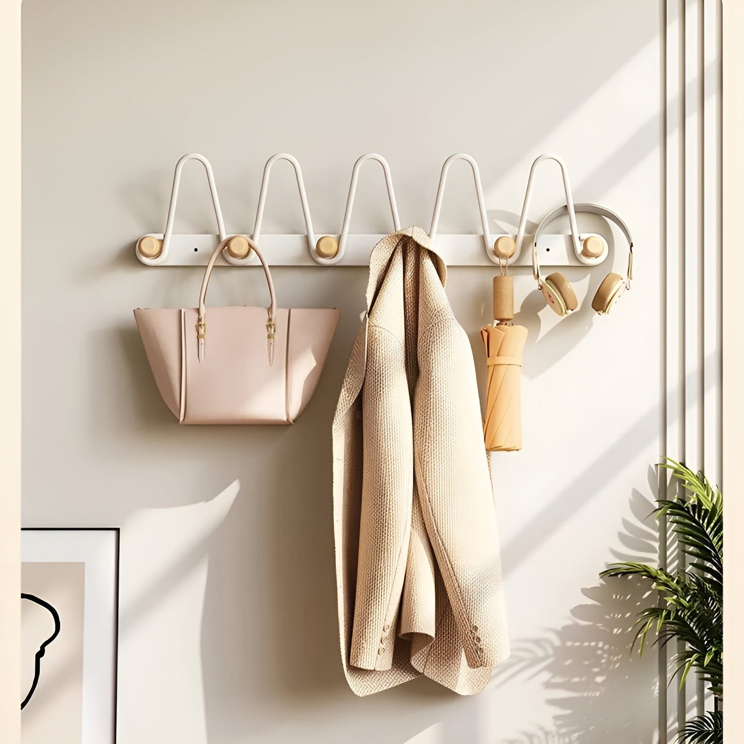 Hängande väggkrokar med dubbla rader - praktisk hängande förvaring för dörrar eller väggar