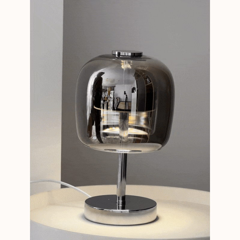 Lux Shine Lampa - Elegant elektropanerad glas-skrivbordslampa för ambientbelysning