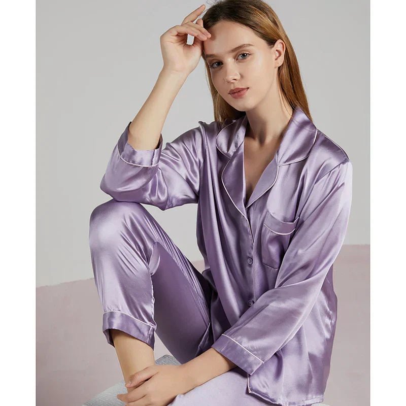 SilkDream Set – 100% Polyester Satin Pyjamas för lyxig sömn