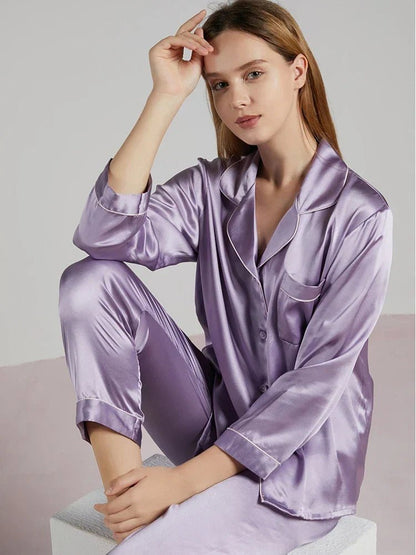 SilkDream Set – 100% Polyester Satin Pyjamas för lyxig sömn