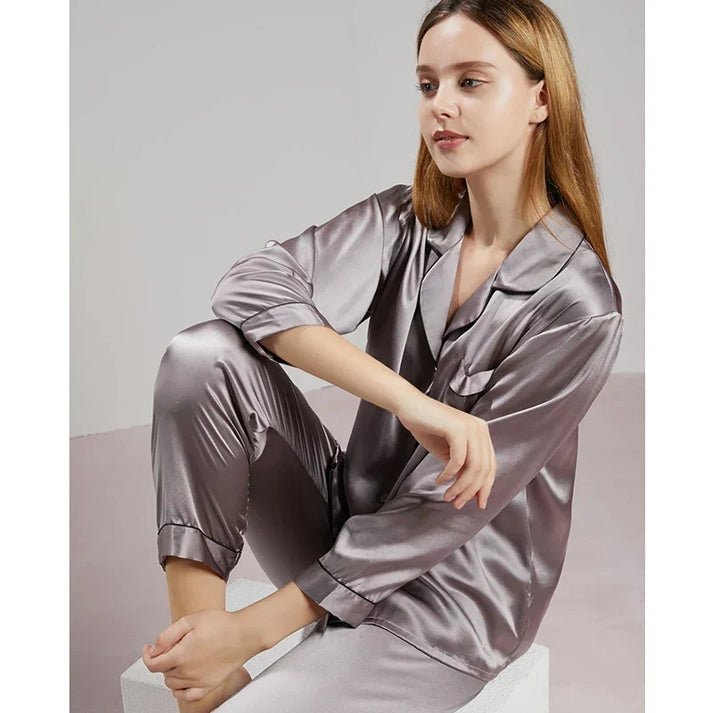 SilkDream Set – 100% Polyester Satin Pyjamas för lyxig sömn
