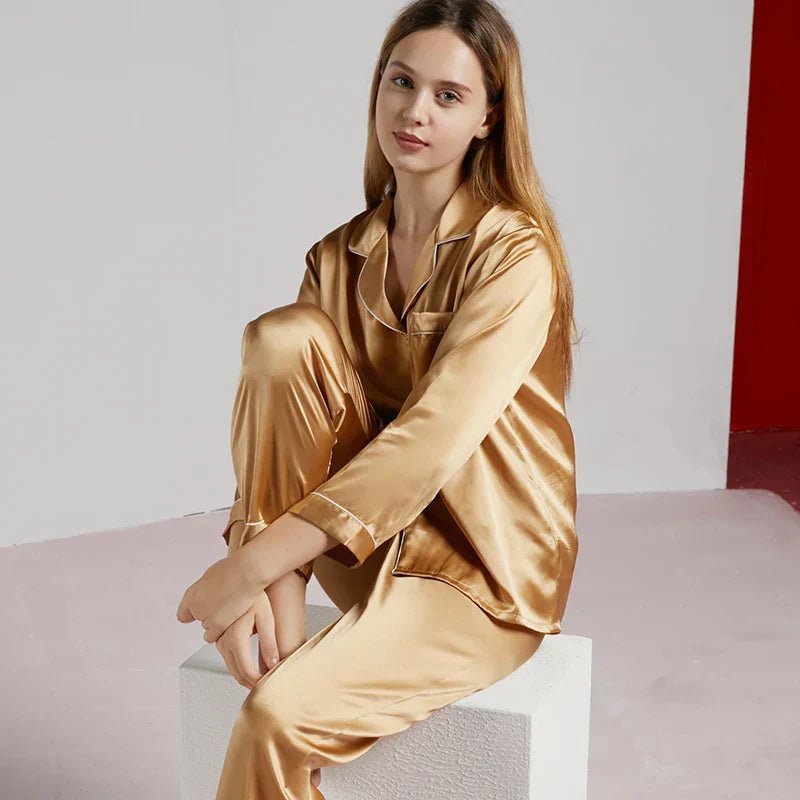 SilkDream Set – 100% Polyester Satin Pyjamas för lyxig sömn