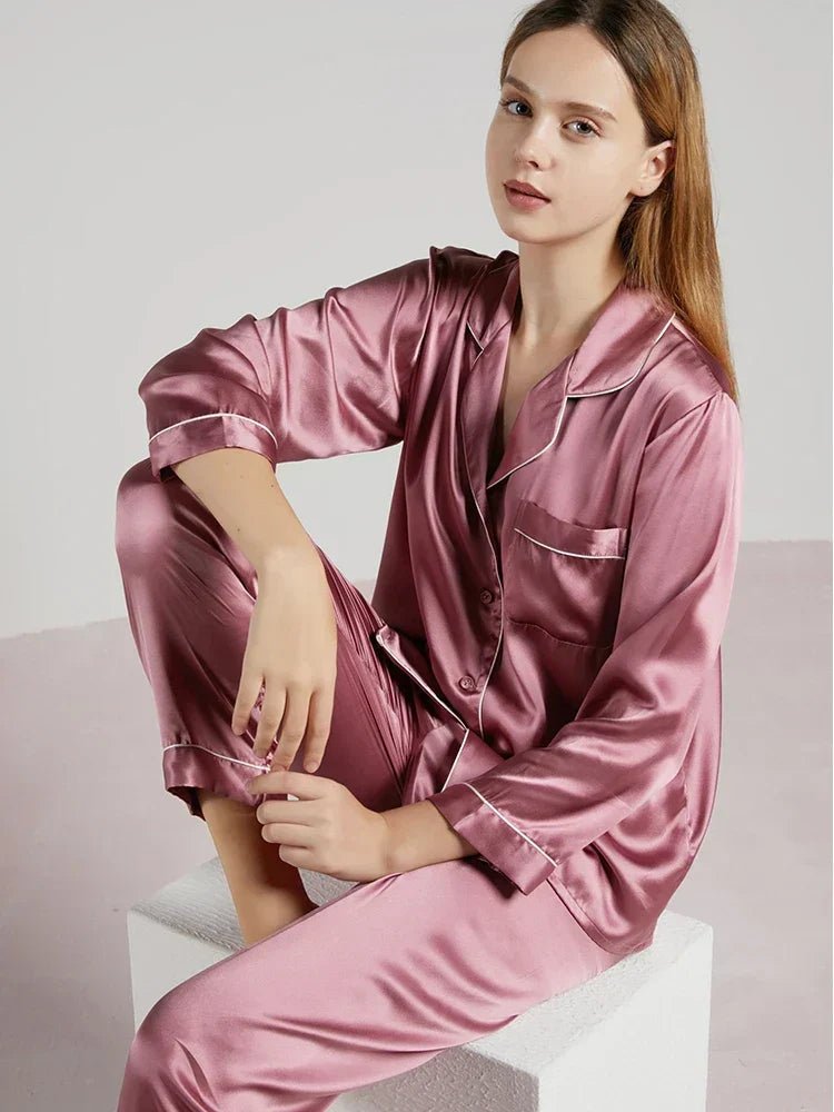 SilkDream Set – 100% Polyester Satin Pyjamas för lyxig sömn