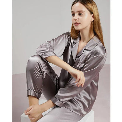 SilkDream Set – 100% Polyester Satin Pyjamas för lyxig sömn