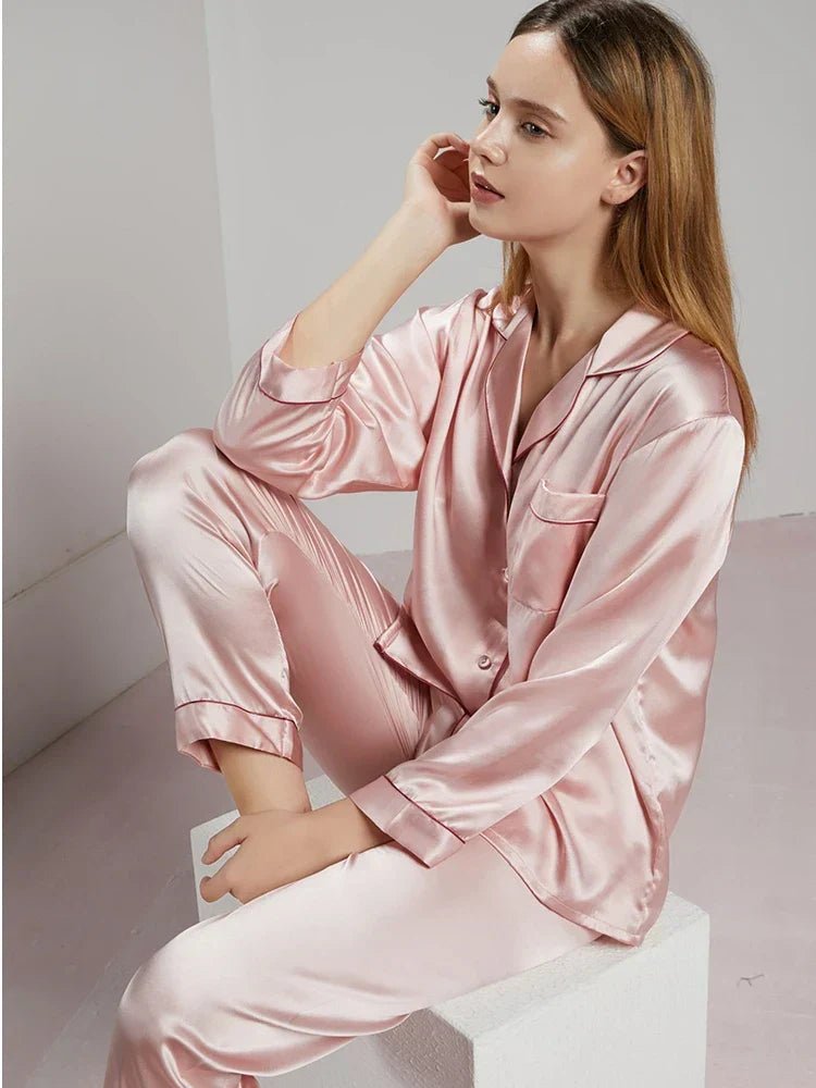 SilkDream Set – 100% Polyester Satin Pyjamas för lyxig sömn