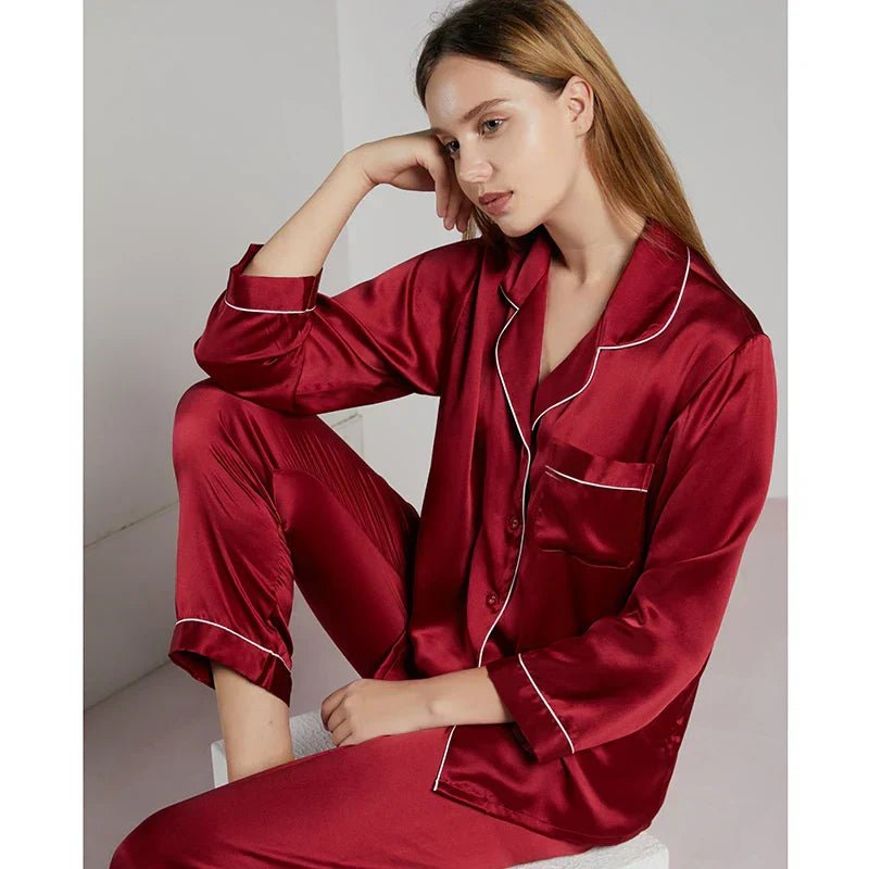 SilkDream Set – 100% Polyester Satin Pyjamas för lyxig sömn