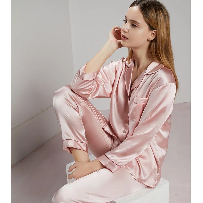 SilkDream Set – 100% Polyester Satin Pyjamas för lyxig sömn