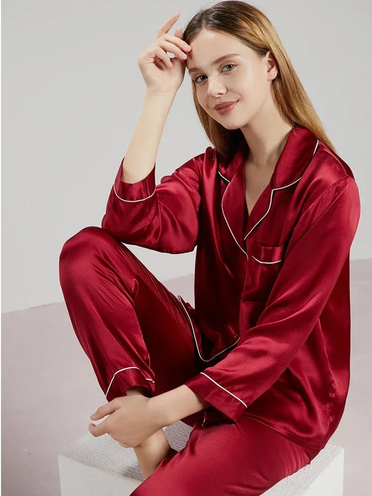 SilkDream Set – 100% Polyester Satin Pyjamas för lyxig sömn