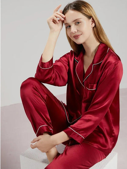 SilkDream Set – 100% Polyester Satin Pyjamas för lyxig sömn