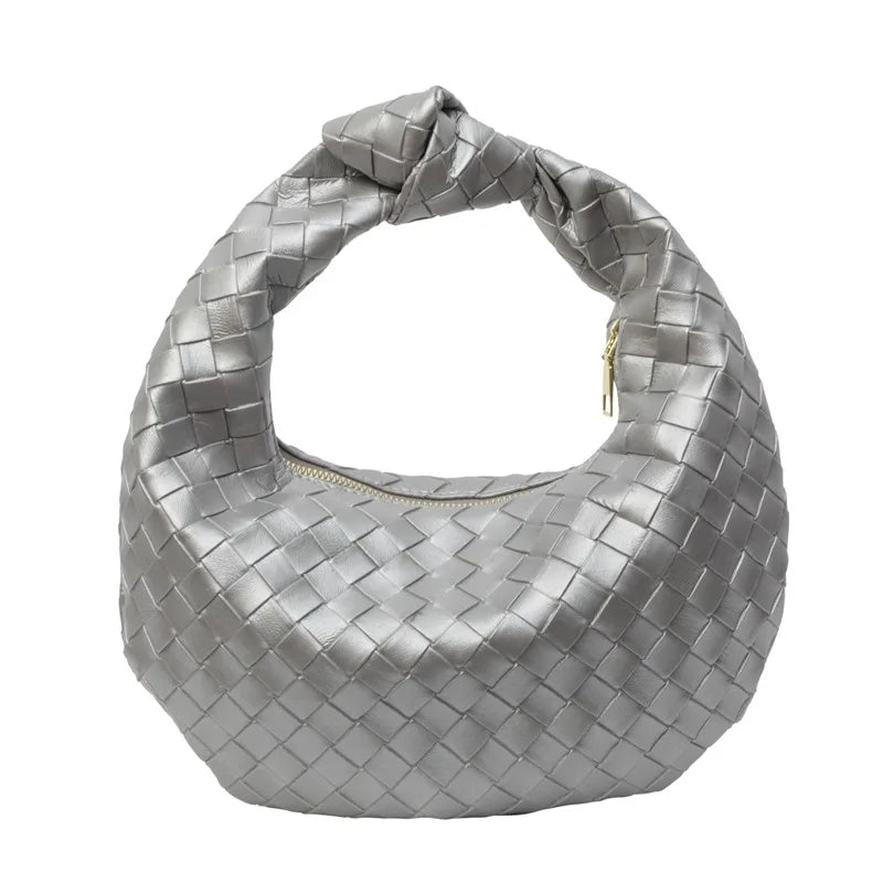 Handväska Vegansk Läder Vävda Axeltassen