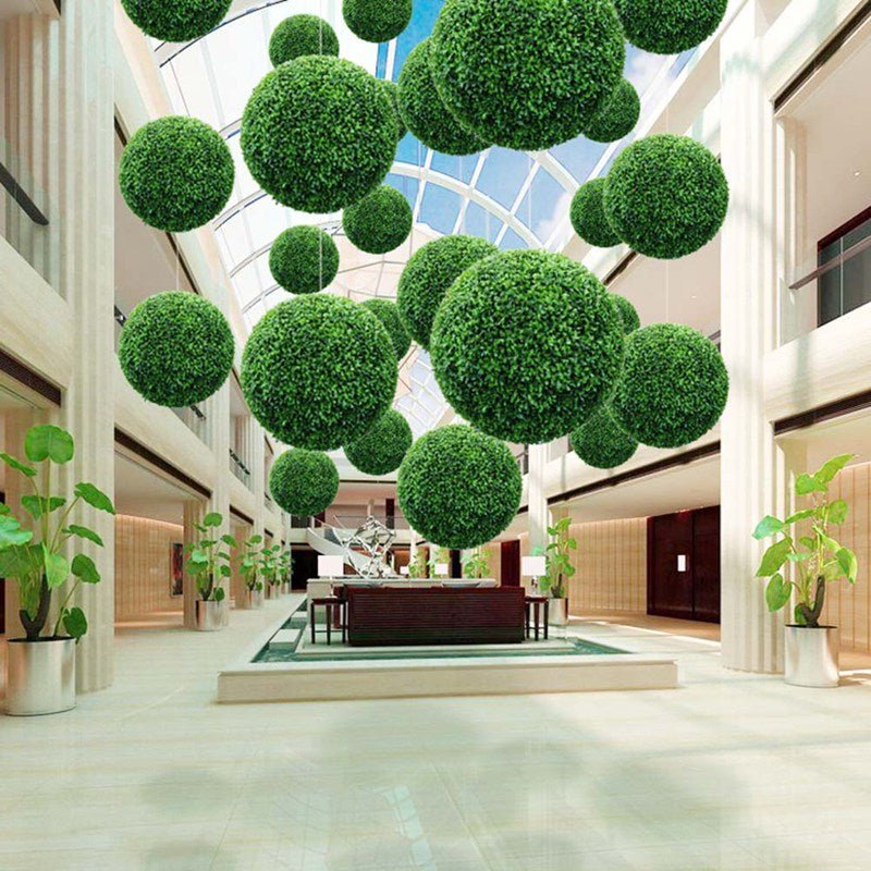 Royallure Belyst Boxwood Topiary Bollar – UV-beständig Konstgjord Grönska för Trädgårdar, Bröllop & Utomhusdekoration