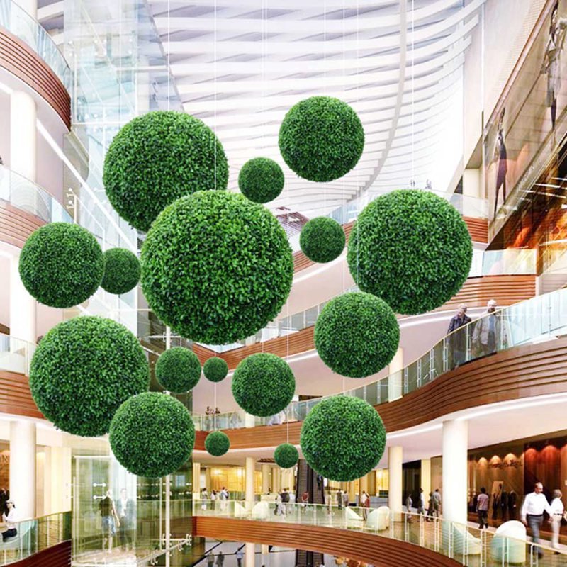 Royallure Belyst Boxwood Topiary Bollar – UV-beständig Konstgjord Grönska för Trädgårdar, Bröllop & Utomhusdekoration