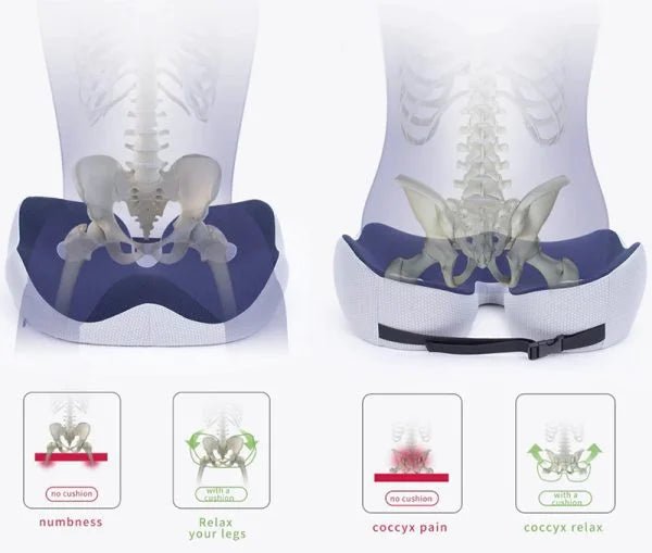 SITRELIEF – Justerbart sittkudde av minnesskum för svanskota- och ryggstöd