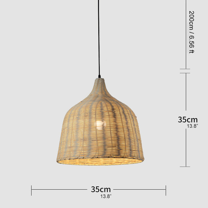 Bambu Rotang Korg Hänglampa för Kök