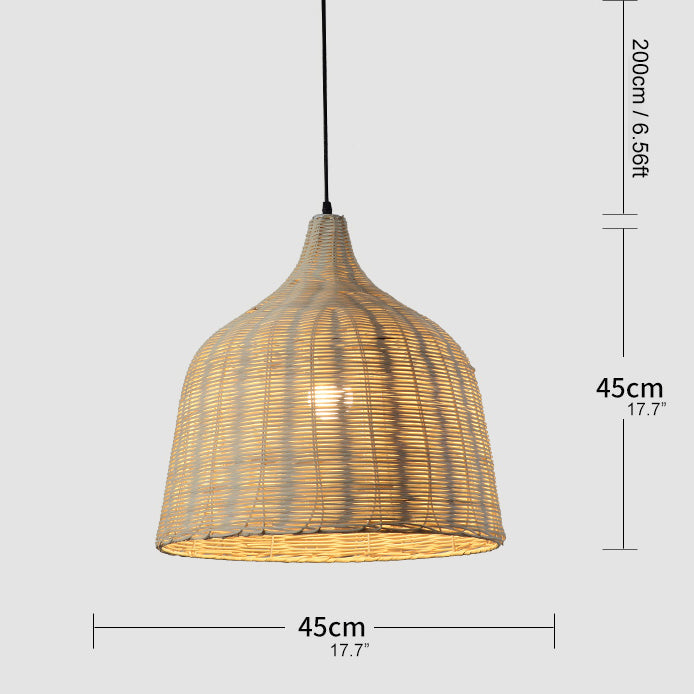 Bambu Rotang Korg Hänglampa för Kök