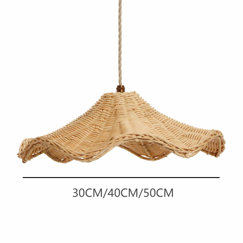 Boho Wicker Rattan Lampa i Lantstil