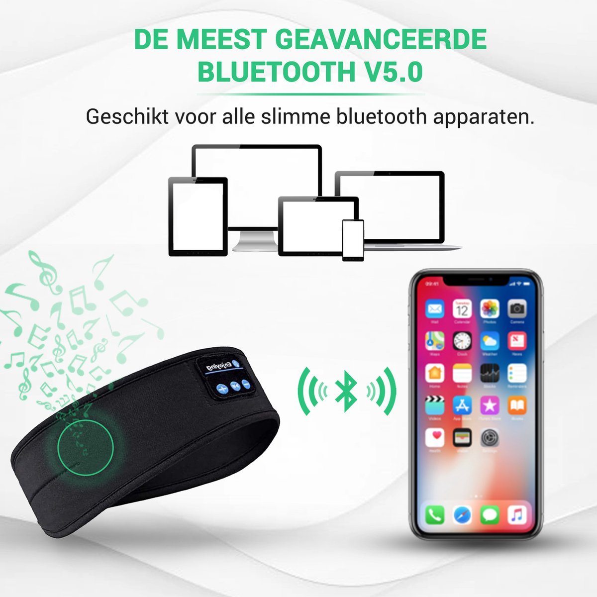 SleepWave Smart Bluetooth sömnmask - Djup avslappning med musik &amp; ljudterapi