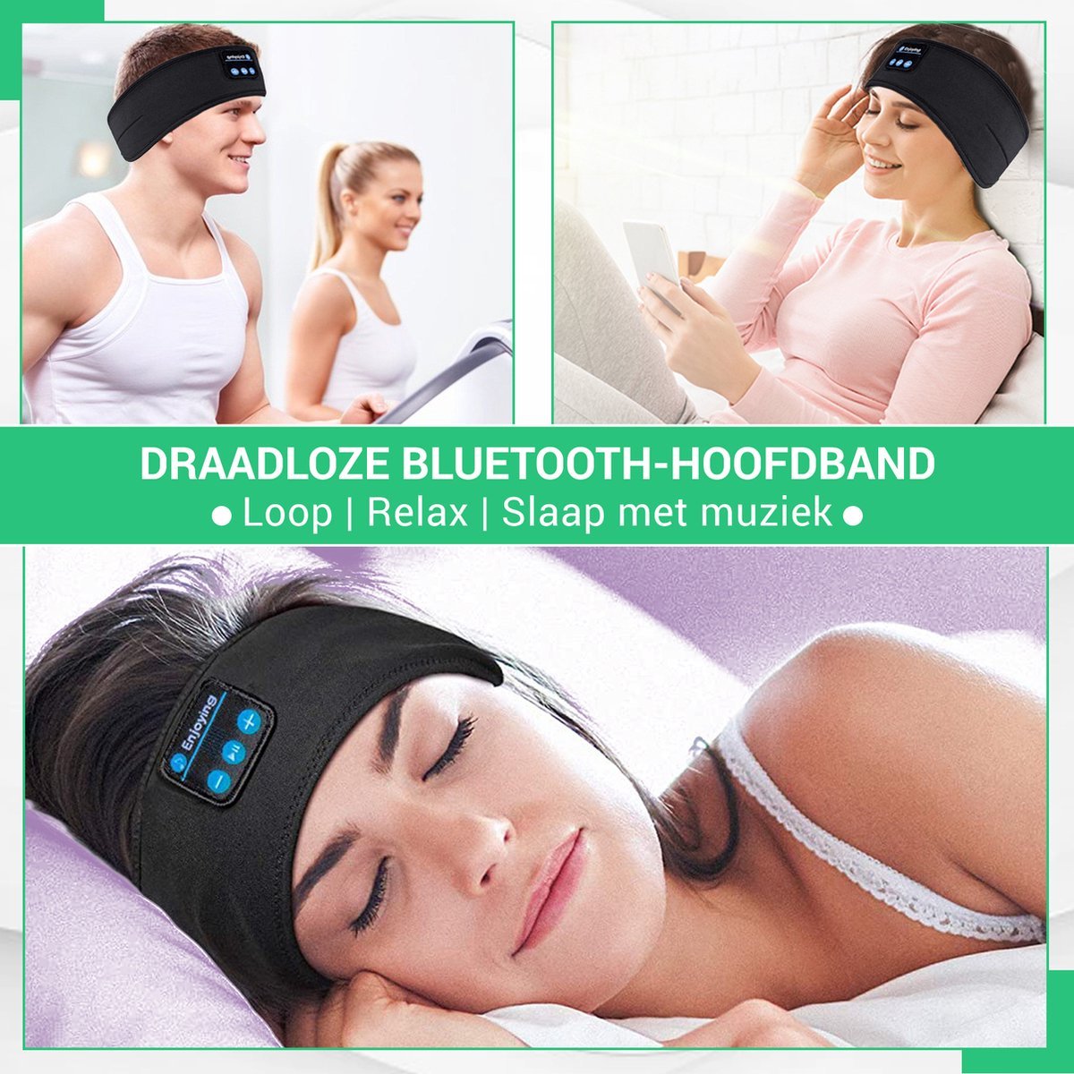 SleepWave Smart Bluetooth sömnmask - Djup avslappning med musik &amp; ljudterapi