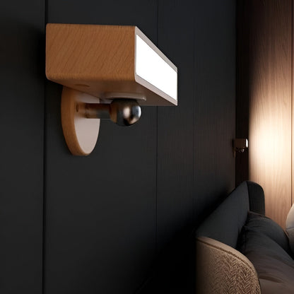 Klein Justerbar Vägglampa – Trä &amp; Magnet | Flexibel och Stilfull