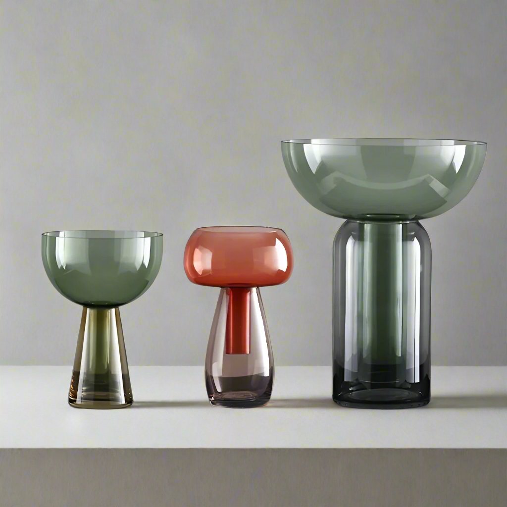 Liten glas hydroponisk vas för modern borddekoration