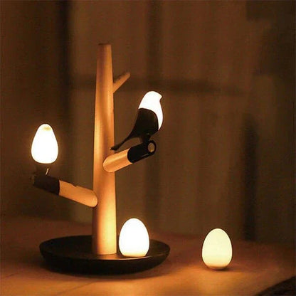 LED Bordlampa Trä Sensor Nattlampa