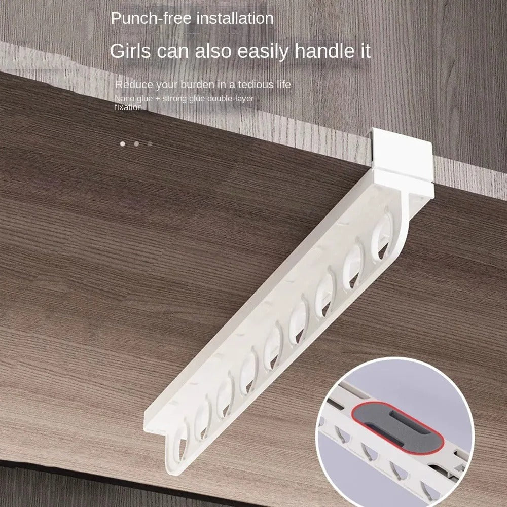 SmartGlide Utdragshylla - Platsbesparande garderobsorganisatör för byxor, halsdukar, slipsar - Enkelt glidande system - Stilren och modern design