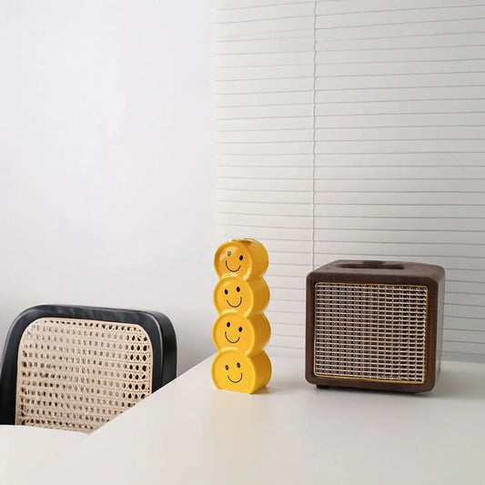 Leende Ansikten Keramisk Vas Set med Modern Design