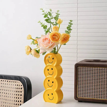 Leende Ansikten Keramisk Vas Set med Modern Design