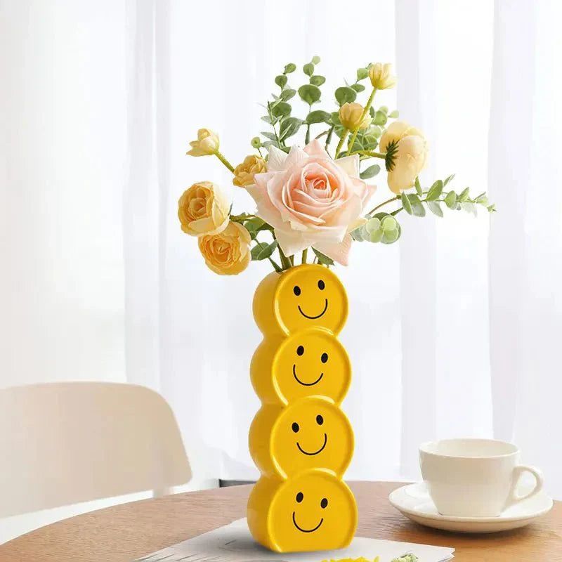 Leende Ansikten Keramisk Vas Set med Modern Design