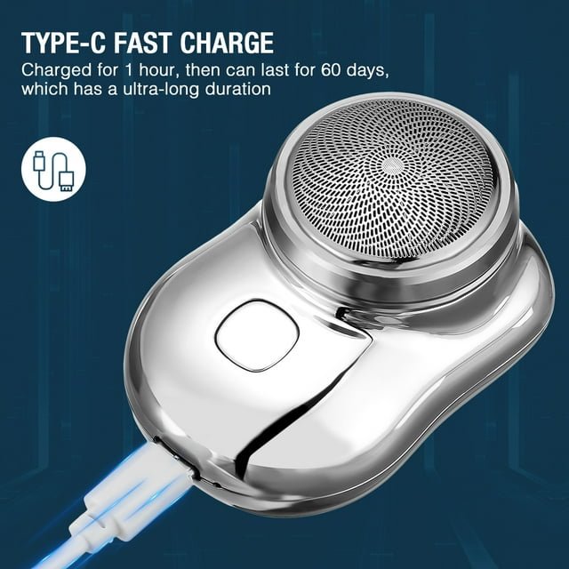 SmoothShave Bärbar Rakapparat - Kompakt elektrisk roterande rakapparat för smärtfri, slät hud