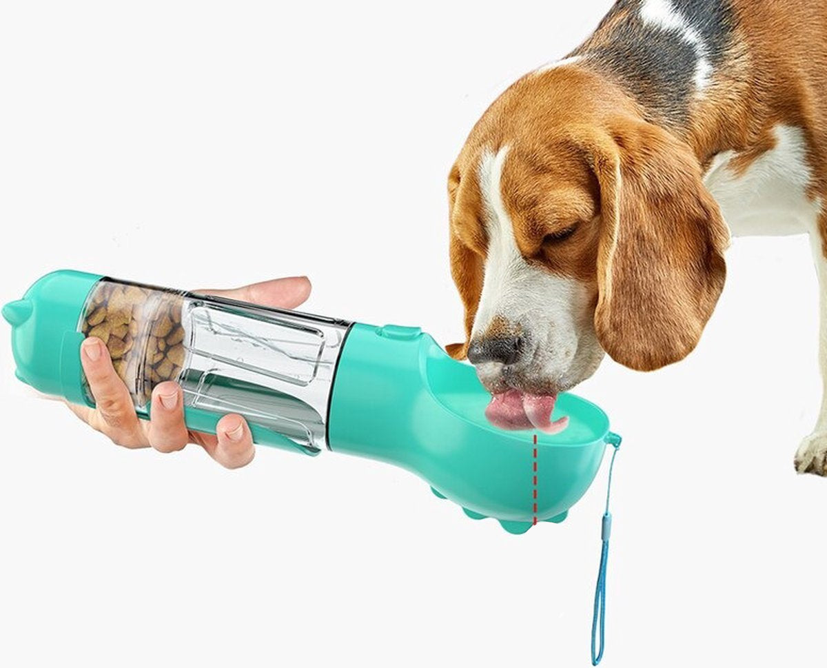 SNACKBUDDY PRO – 2-i-1 Hundvattenflaska &amp; Foderskål med soppåsekontakt