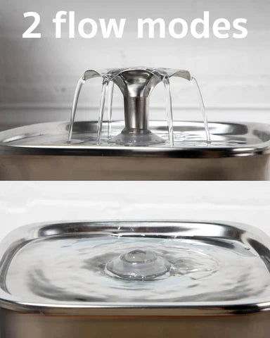 Luxora Rostfritt Stålfats Kattvatten Fontän med Filter