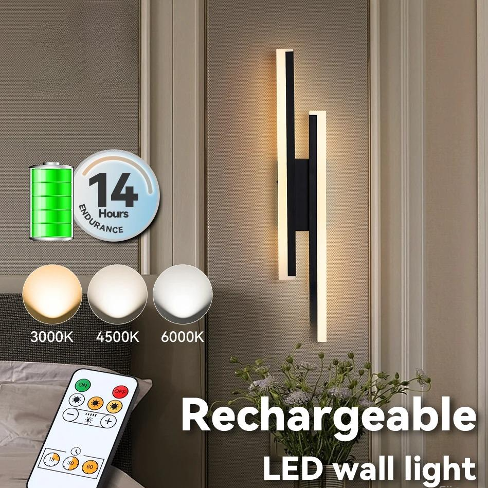 Royallure Uppladdningsbar LED Vägglampa 4400mAh Trådlös med Fjärrkontroll