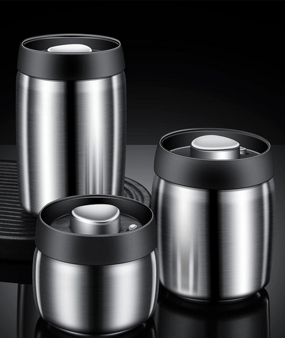 Royallure Vakuumförseglad Kaffe-böna Förvaringsbehållare 304 Rostfritt Stål Burk