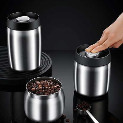 Royallure Vakuumförseglad Kaffe-böna Förvaringsbehållare 304 Rostfritt Stål Burk