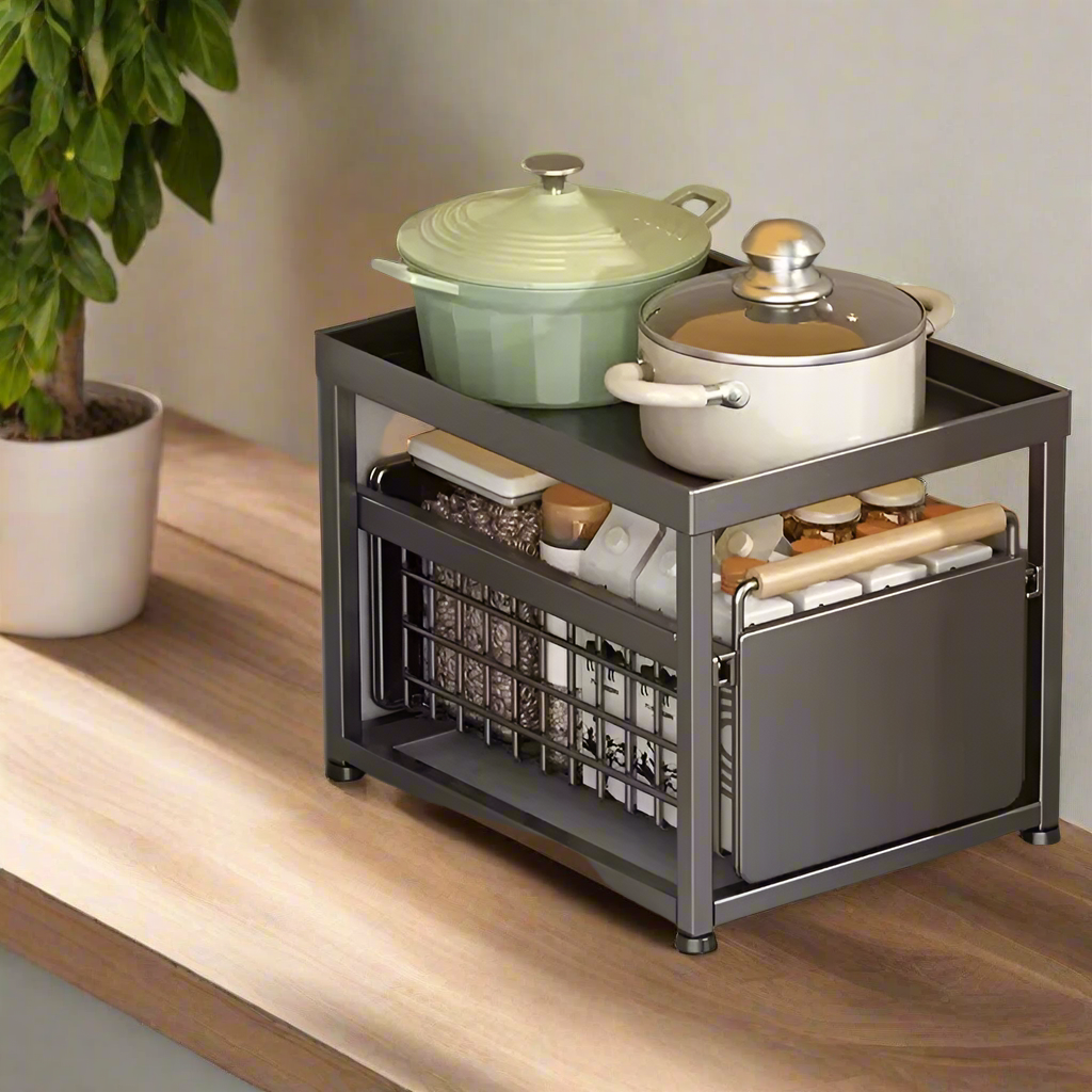 Royallure Utdragbar Köksskåp Förvaringsställ 1/2 Lager Utdragbar Organisator