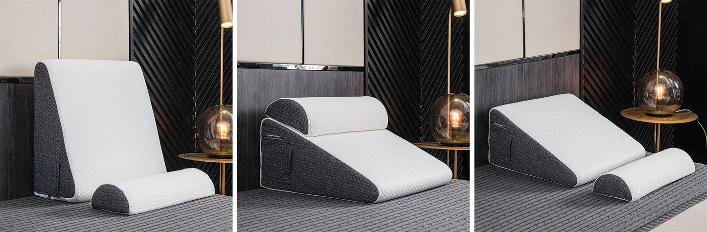 Royallure Deluxe Lutande Reflux Kudde – Minnesskum, Svalkande Överdrag, Multi-Stöd