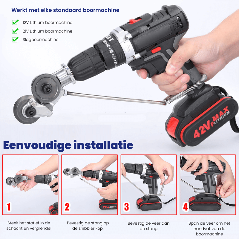 Snibbler Borrmaskinskärverktyg - Precision plåtklippverktyg för järn, stål och aluminium