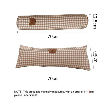 Mjuk Broderad Nallebjörns Kudde - Rund Ekologisk Kudde